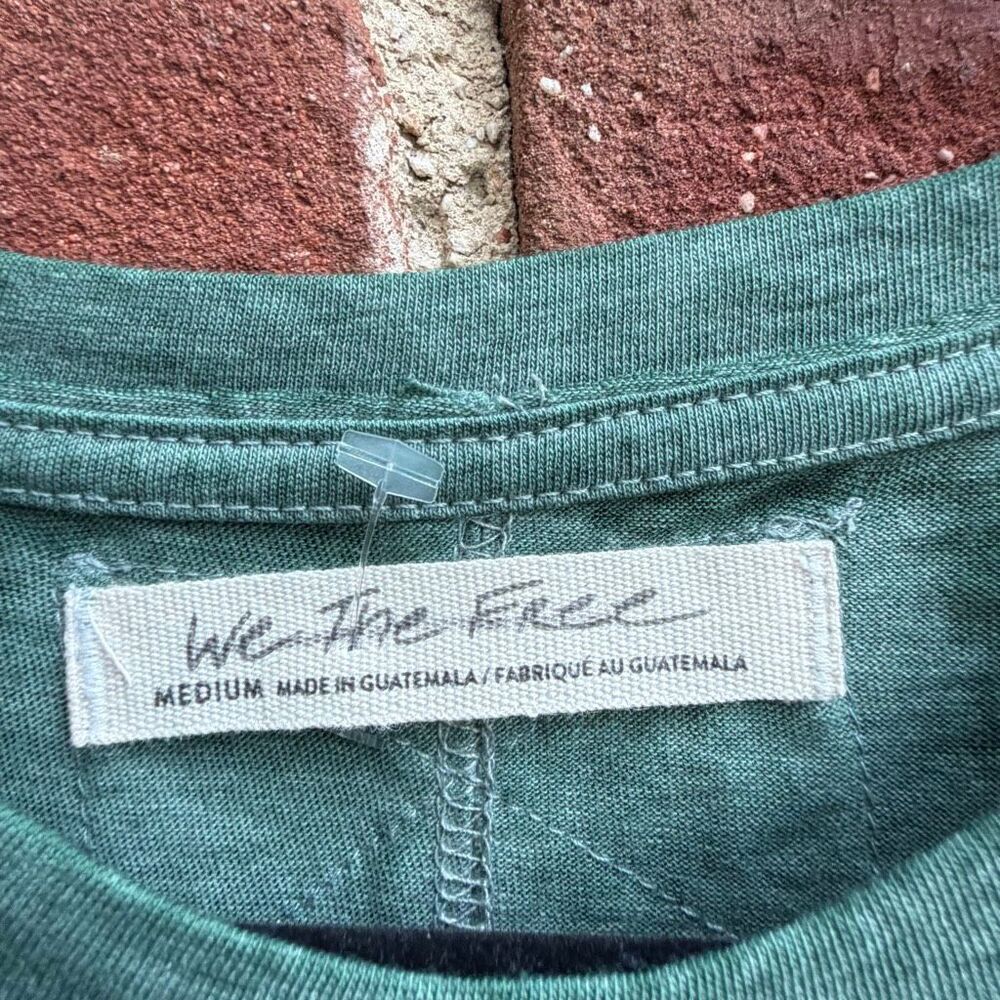 Free People X We The Free Vella Pocket Oversized Tee shirt green L NEW - Picture 10 of 12